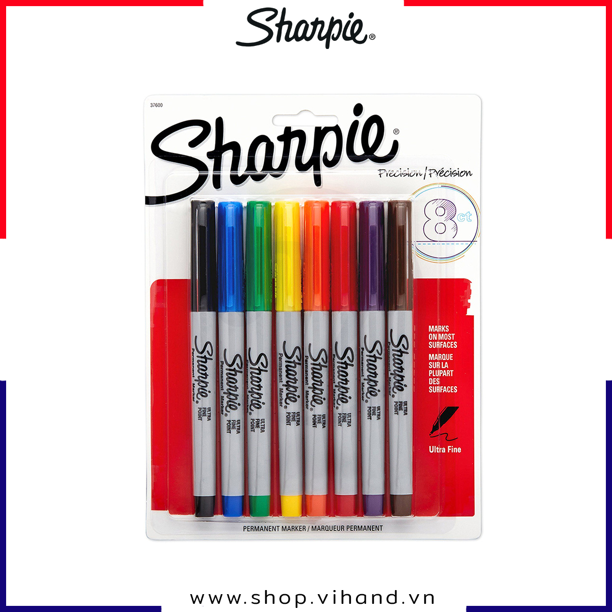 Bút lông dầu không xóa được Sharpie Ultra Fine - Combo 8 Màu