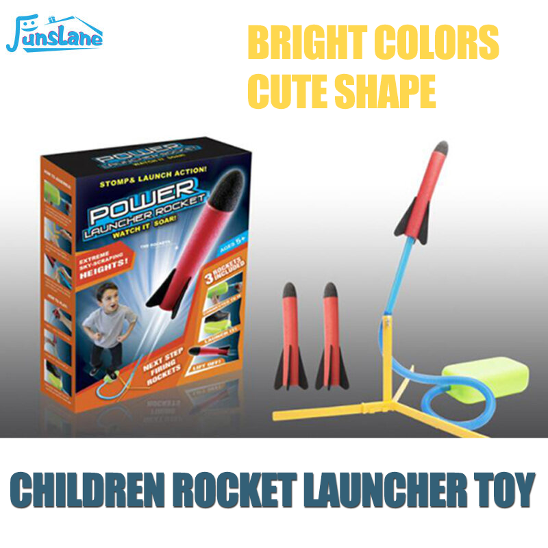 FunsLane Children Rocket Launcher Toy Outdoor Pedal Play Air Flying Height