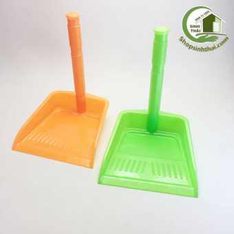 Đồ hót rác bằng nhựa có cán cầm dài tháo rời - giao màu ngẫu nhiên