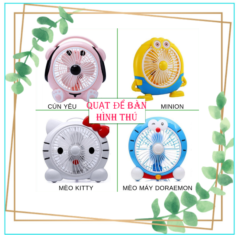 Quạt mini để bàn hình thú siêu ngộ nghĩnh đáng yêu