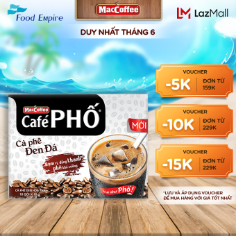 Cà phê Phố Đen Đá - Maccoffee (hộp 10 gói x 16g)