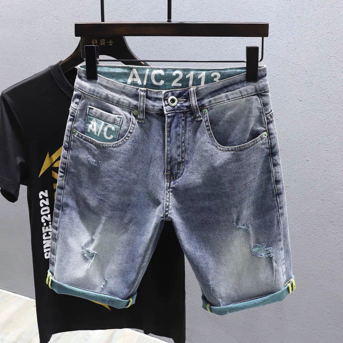 Quần Short Jean Nam rách, quần jean nam ngắn, quần ngố jean nam, quần lửng nam, quần sọt jean nam, quần bò nam ngắn co giãn OBOKFASHION QSJNA950