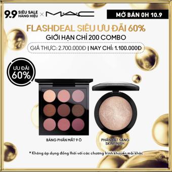 MAC - Hộp quà ưu đãi: Bảng phấn mắt 9 ô với kết cấu mềm mại MAC Eye Shadow x 9 5.85g, Phấn bắt sáng MAC Mineralize Skinfinish 10g (Giá thực 2.750.000vnd)