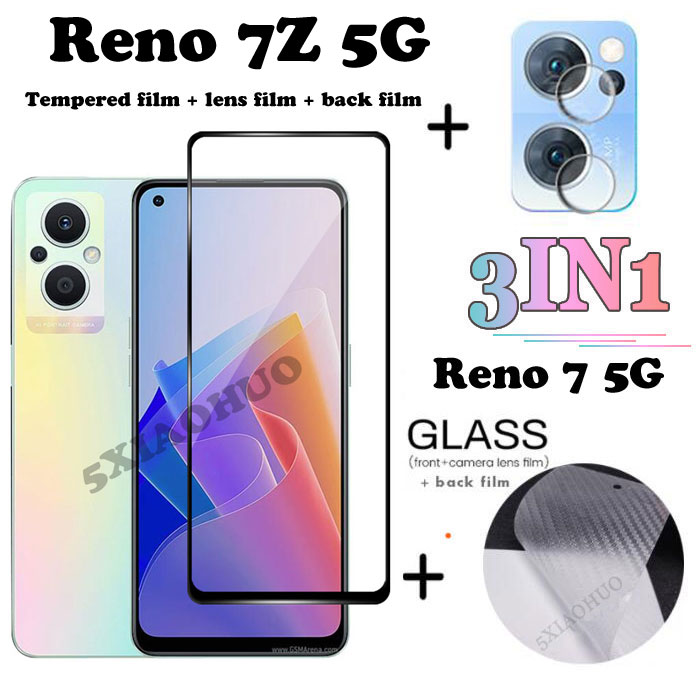 Miếng dán kính cường lực oppo reno 7z 5g + miếng dán camera + miếng dán lưng cho reno 7 pro 5g miếng dán kính cường lực