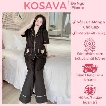 Đồ bộ pijama nữ mặc nhà chất liệu xốp đũi áo cộc quần dài siêu mềm mịn KOSAVA TN01