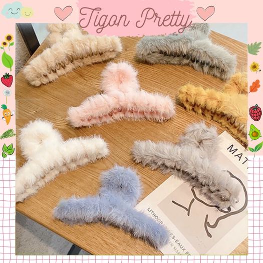 kẹp tóc☞●♞  Kẹp tóc càng cua vải lông phong cách Hàn Quốc xinh xắn cho nữ