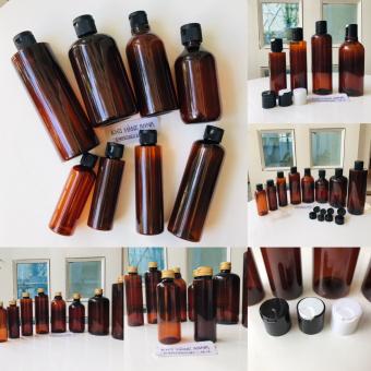 5 Chai nhựa pet nắp bật / nắp nhấn / nắp nhôm - combo 5 Vỏ Chai nhựa màu nâu chiết Mỹ phẩm đủ kích cỡ : chai 30ml / chai 50ml / chai 100ml / 120ml/150ml/200ml/250ml /300ml /500ml