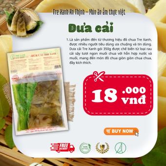 Dưa Cải Lên Men Tự Nhiên Dưa Muối Sạch ,Giòn ,Thơm Ngon Tre Xanh An Thịnh