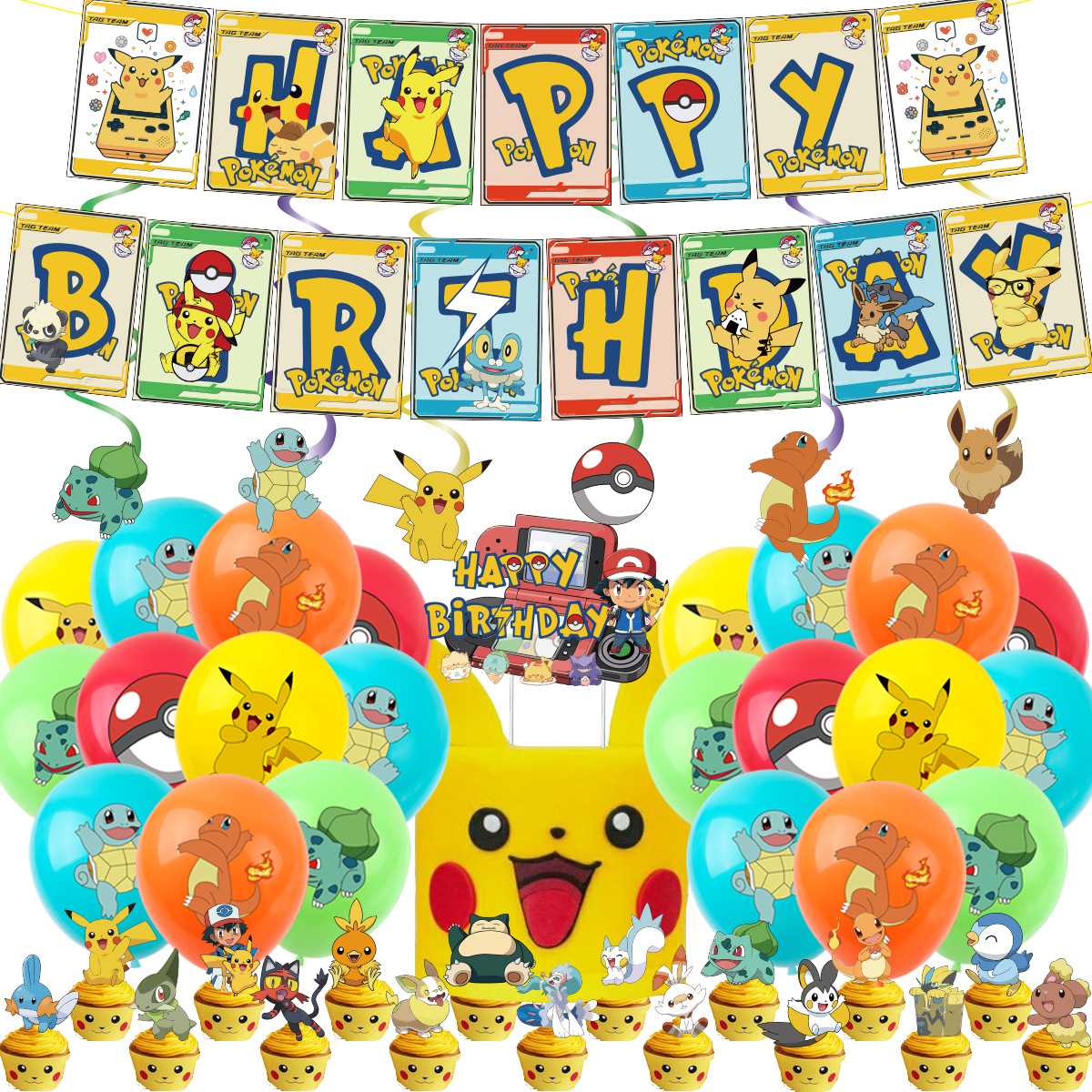 Pack Ballons Pokémon - Ballons Hélium Pokémon & Pikachu