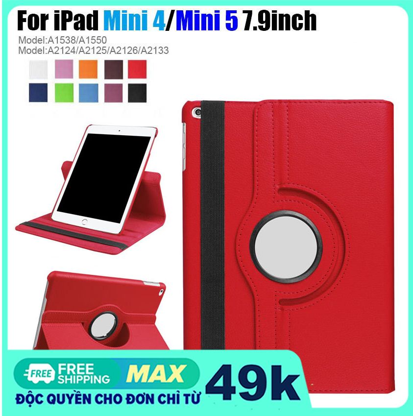 Bao da xoay 360 độ giá rẻ cho ipad mini 4, ipad mini 5 nhiều màu
