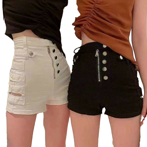 Quần short kaki lưng cao phối kiểu, 3 size hot#38 na