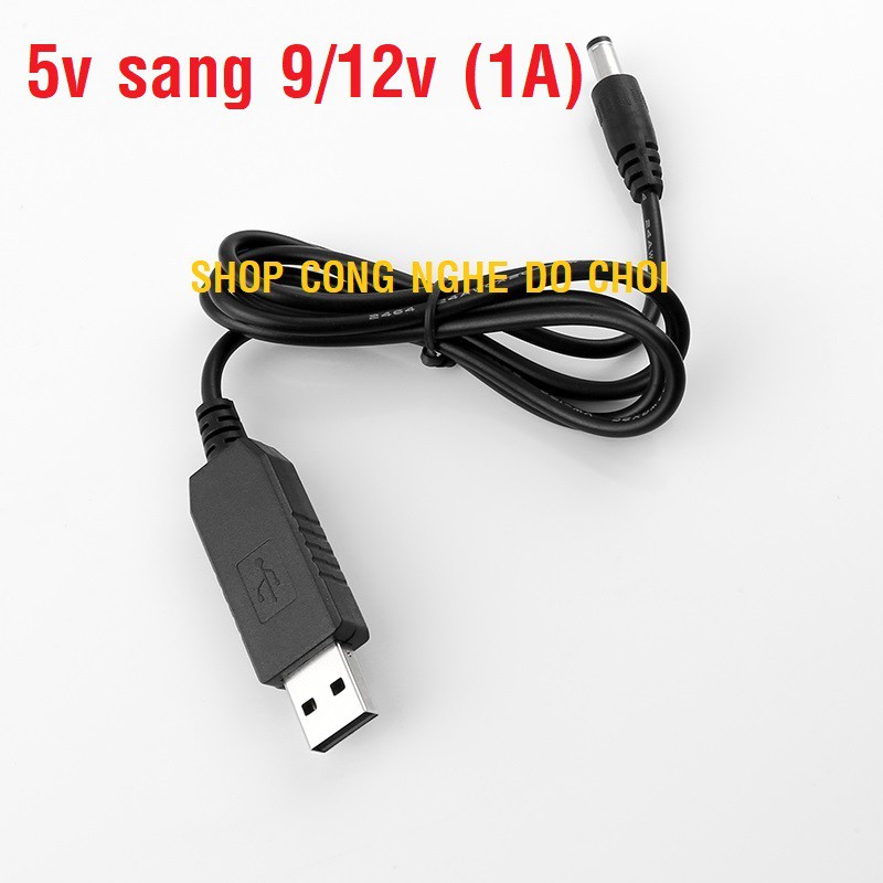 Cáp chuyển nguồn 5V ra 9V 12V cho modem router phát wifi