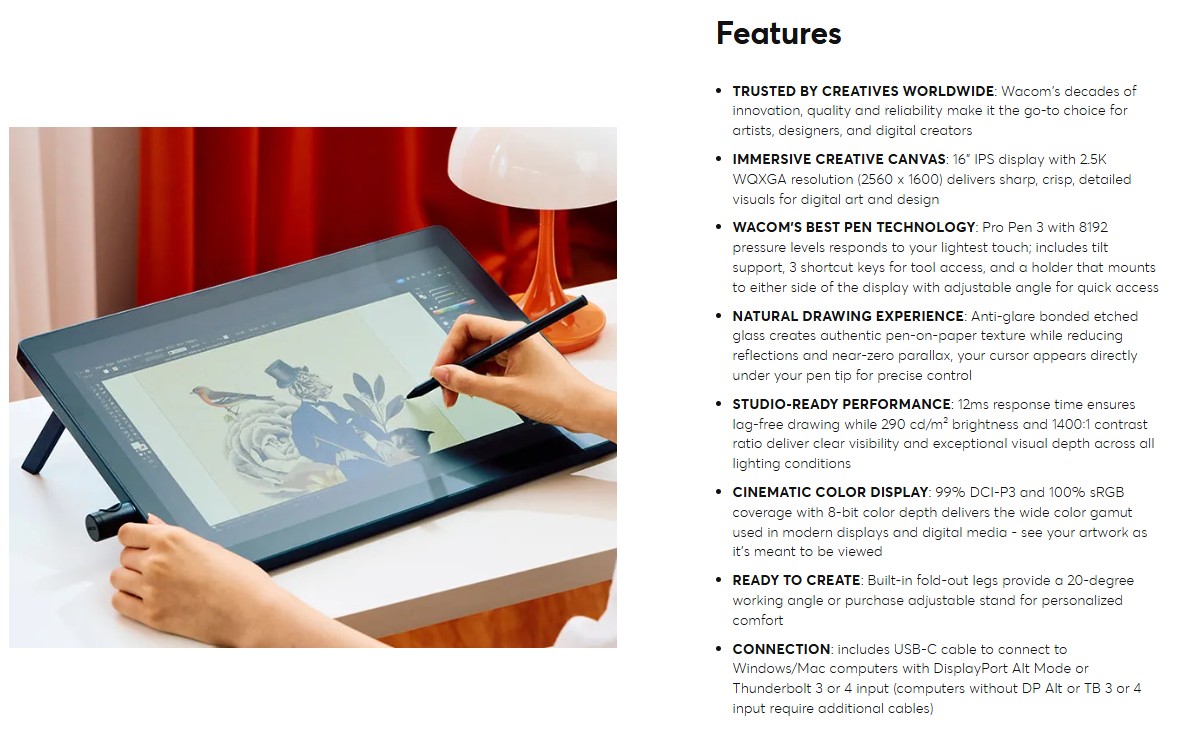 2025 New Model- Ready Stock) Wacom Cintiq 16 (DTK168) | Lazada