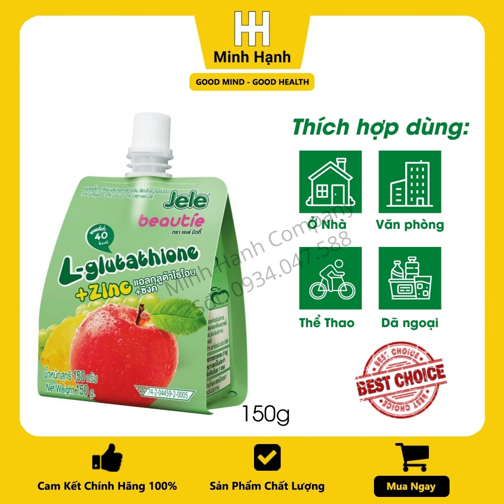 Nước Ép Trái Cây Thạch Jele Beautie Vị Táo 150g/túi Nhập Khẩu Thái Lan Chính Hãng