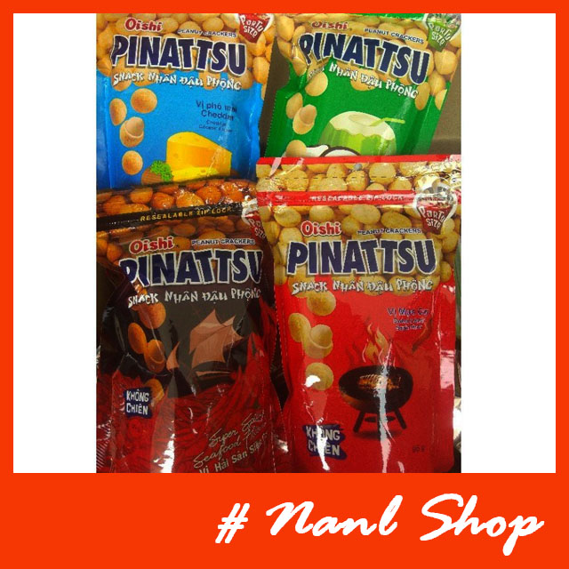 Combo 3 gói Snack Nhân Đậu Phộng Oishi Pinattsu nhiều vị