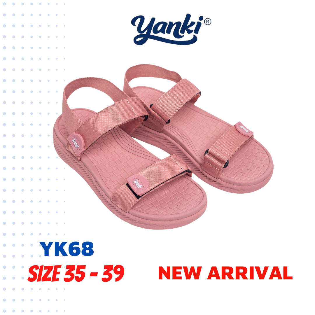 Dép Quai Hậu Nữ Genki Màu Hồng Chính Hãng Quai Ngang YK68 - Pink