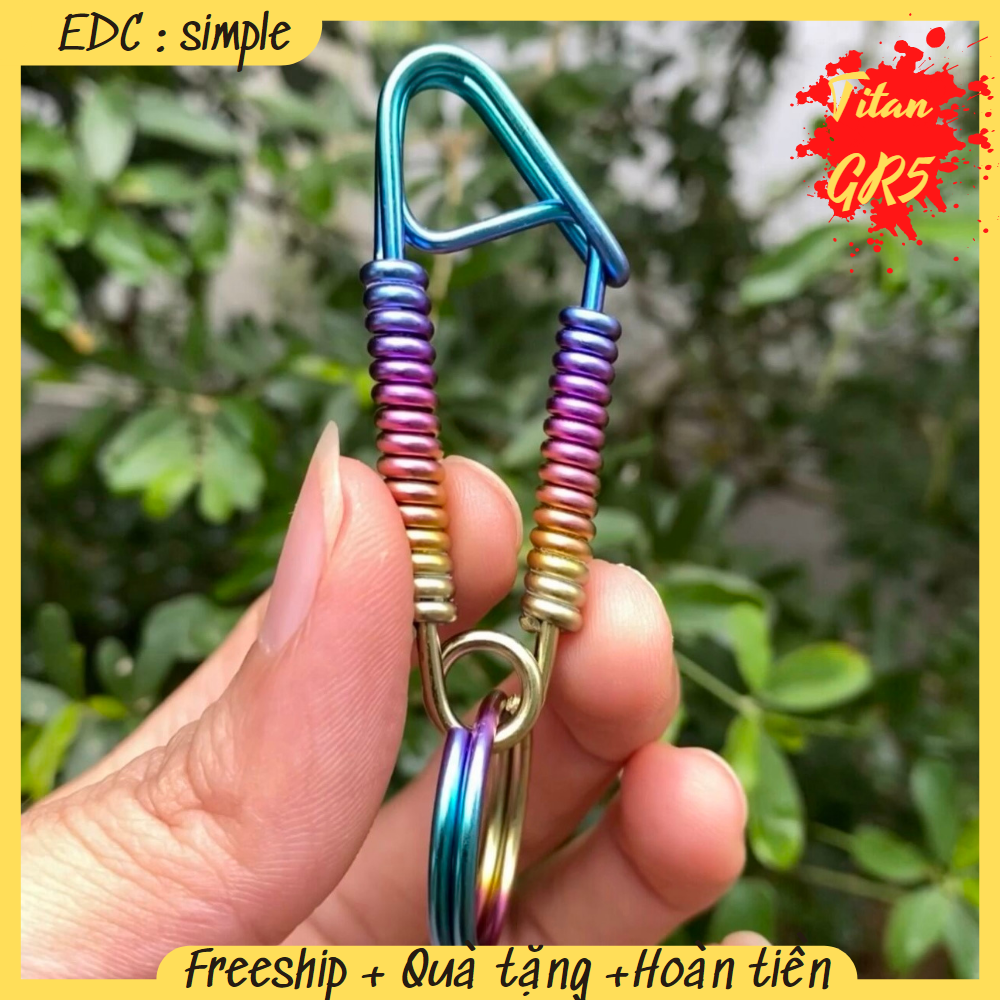 Móc khoá titanium gr5 thiết kế thủ công bền đẹp , chất liệu titan siêu cứng và siêu nhẹ