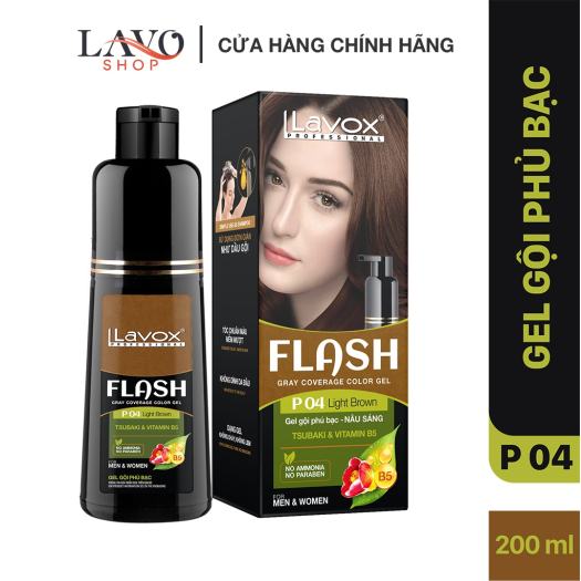 GEL GỘI PHỦ BẠC LAVOX FLASH - GỘI LÀ ĐEN - KHÔNG KHÔ TÓC - KHÔNG AMONIAC