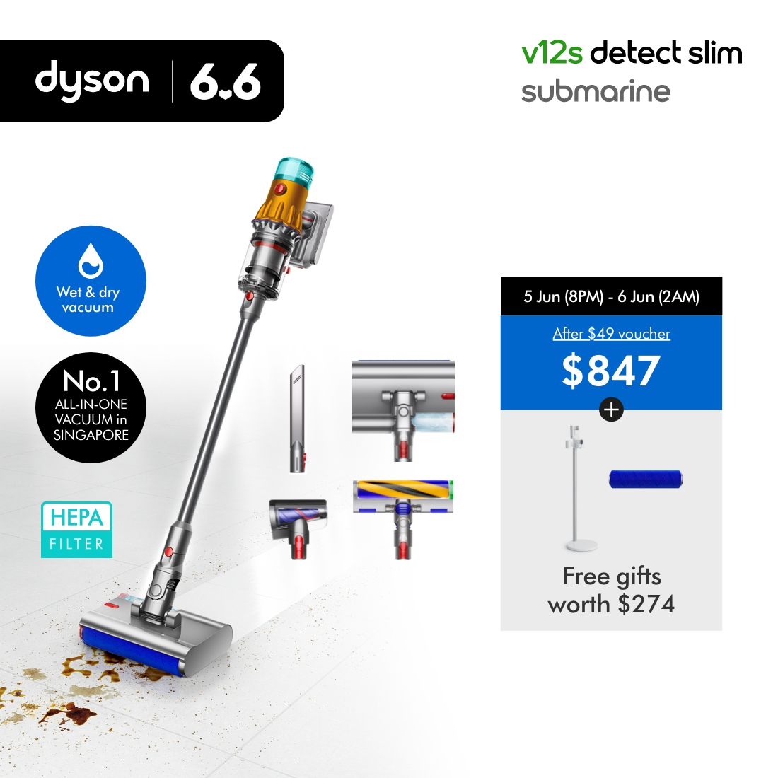 6.6 Specials] Dyson V12s Origin Submarine Wet & Dry Vacuum