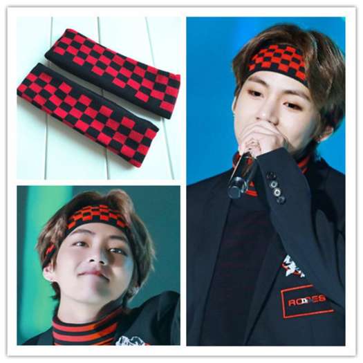 Băng đô kẻ ca rô Headband BTS V Jungkook Suga Jin Kpop Hip hop
