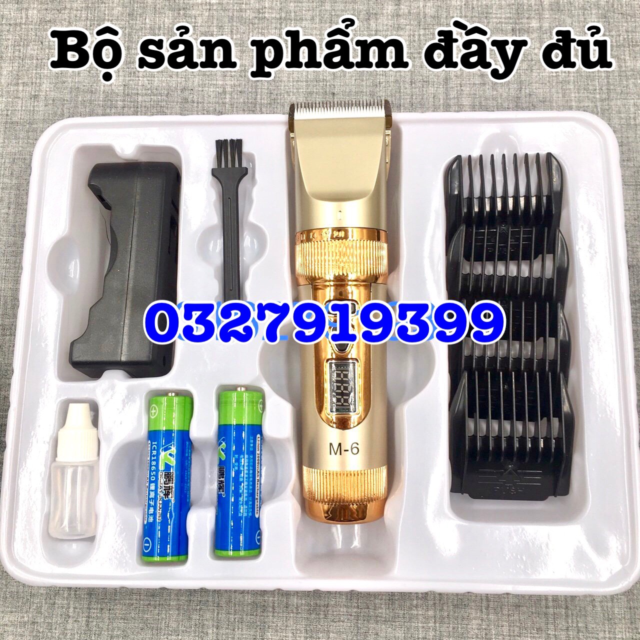 Tông đơ cắt tóc cao cấp 2 pin M6