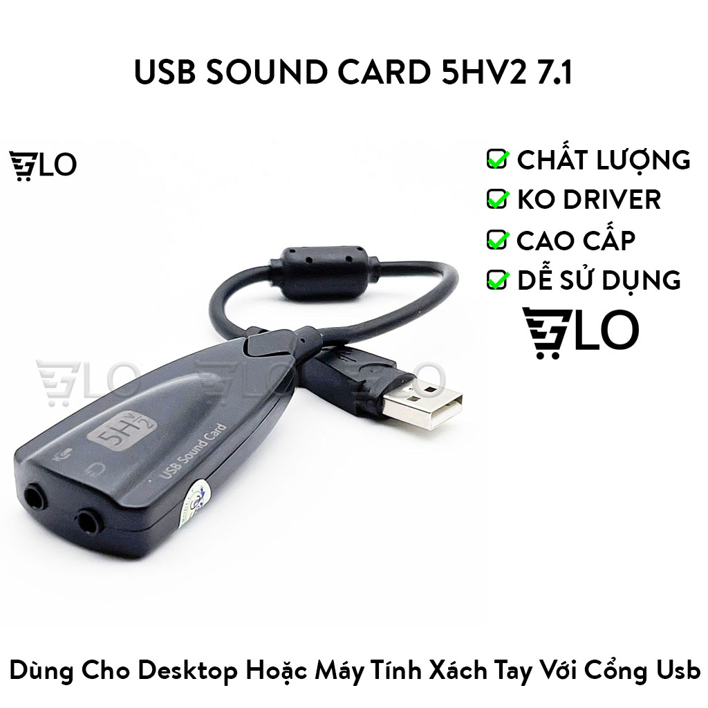 USB Sound Card Cao Cấp 5Hv2 7.1