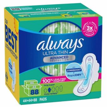 Băng Vệ Sinh Always Ultra Thin Siêu Mỏng hộp 88 miếng Hàng MỸ chính hãng