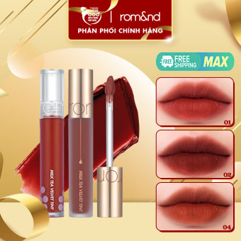 Son Kem Lì Trà Sữa Lâu Trôi Hàn Quốc Romand Milk Tea Velvet Tint 4.4g (01 Đỏ Thẫm, 02 Đỏ Nâu, 04 Cam Gạch)