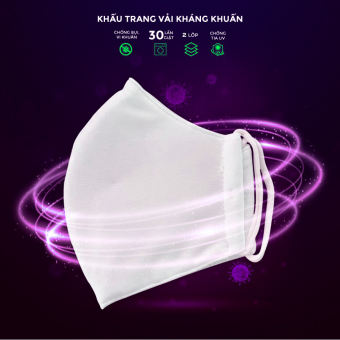 Khẩu chiếc khẩu trang vải kháng khuẩn PALVIN - 2 lớp vải kháng khuẩn, chống bụi