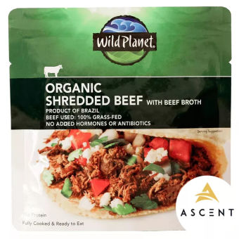 Gói 85g thịt bò vụn hữu cơ Organic Shredded Beef  Wild Planet : Made in USA
