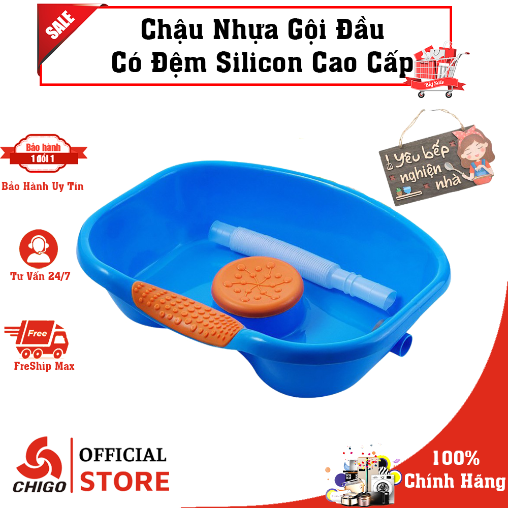 Chậu Gội Đầu Có Đệm Silicon Tại Giường, Tại Nhà, Thau Gội Đầu Cao Cấp Siêu Bền, Thau Gội Đầu Chất Liệu Nhựa Cao Cấp
