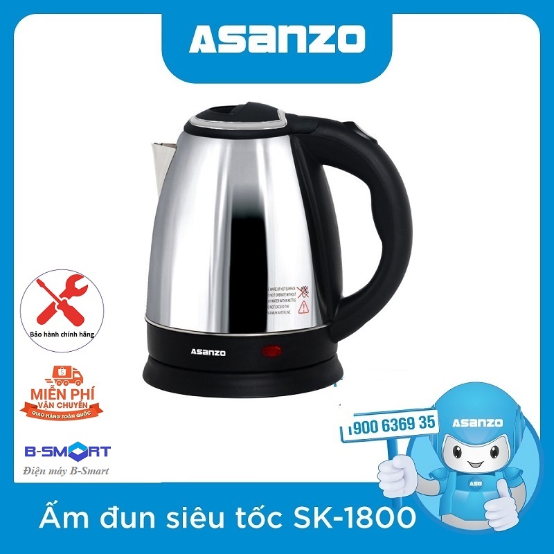 Ấm đung siêu tốc asanzo sk1800