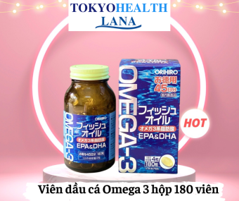 Thực phẩm chức năng Dầu cá Omega 3, EPA & DHA Orihiro Nhật Bản hộp 180 viên - DaviMask STORE