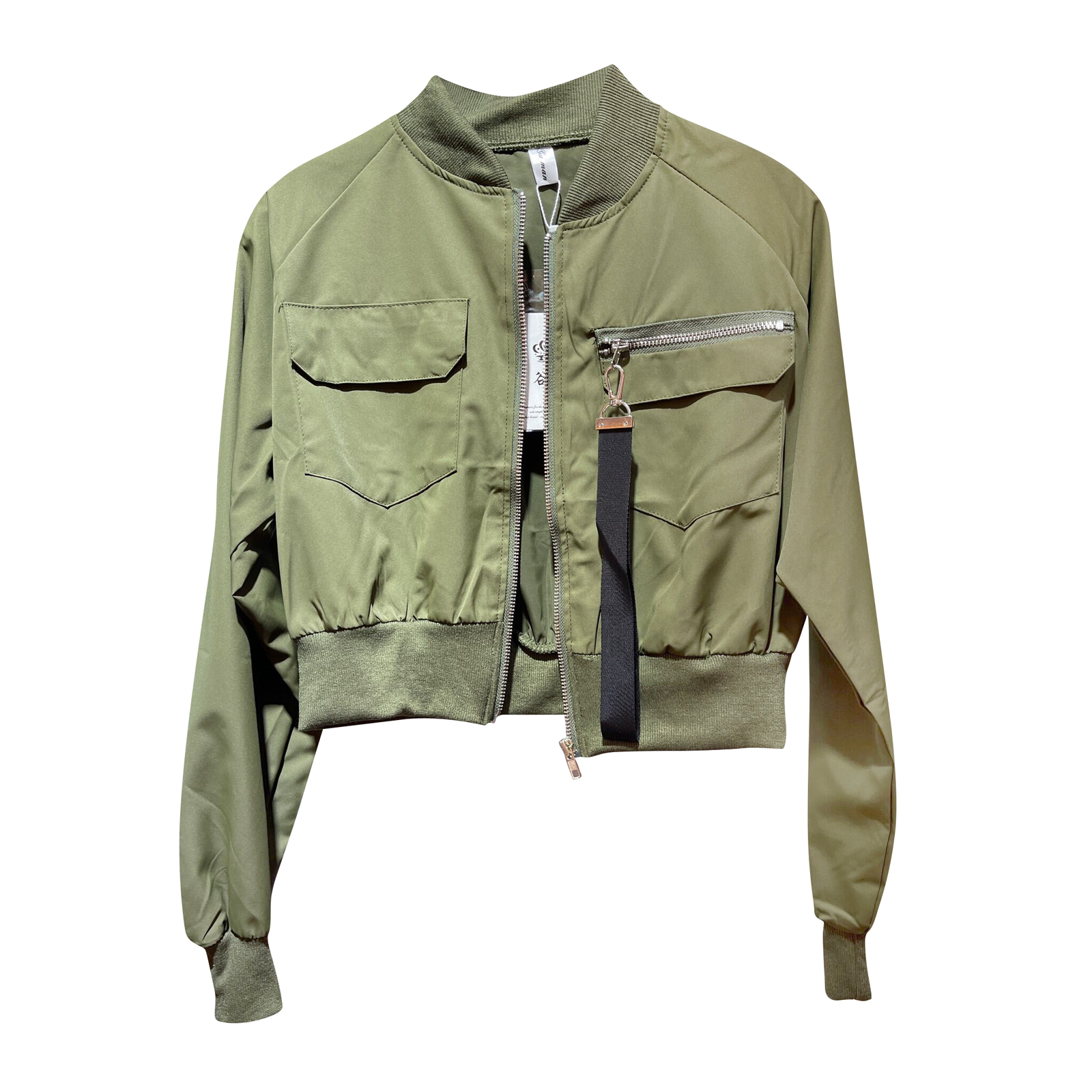 Mens cropped bomber on sale jacket