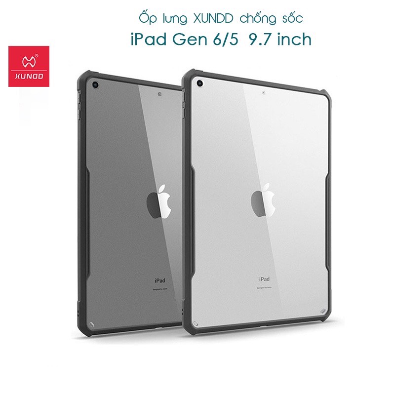 Ốp lưng xundd ipad 9.7 inch / ipad gen 5/6 chống shock, mặt lưng trong, viền tpu