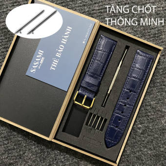 NDK. Dây đồng hồ DA BÒ DẬP VÂN CÁ SẤU Cao Cấp Khóa Kim,SẢN PHẨM GỒM : 1 DÂY + 1 KHÓA, TẶNG 1 HỘP, 2 CHỐT THÔNG MINH,2 CHỐT THƯỜNG và 1 CÂY THAY DÂY