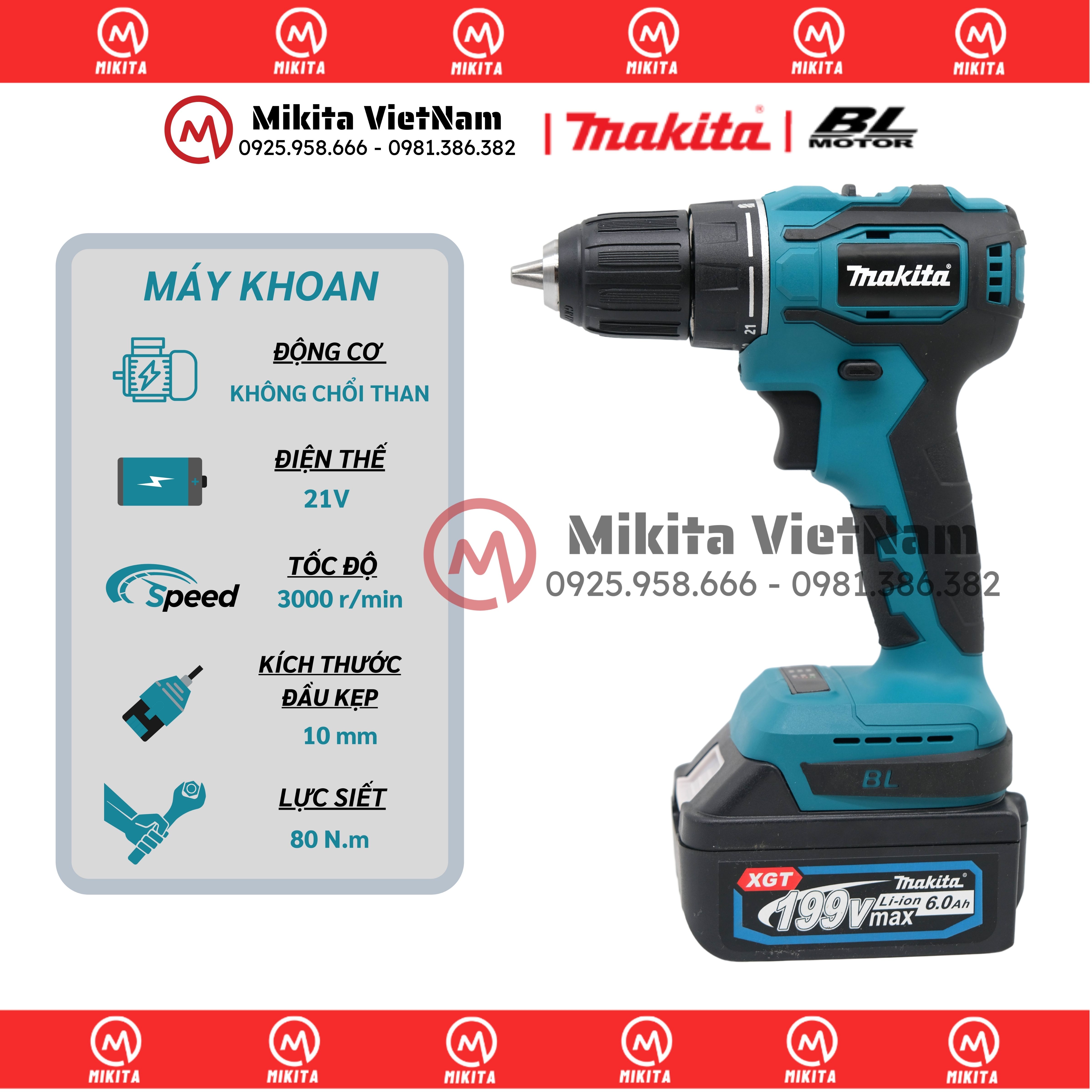 Máy khoan Makita 36V không chổi than