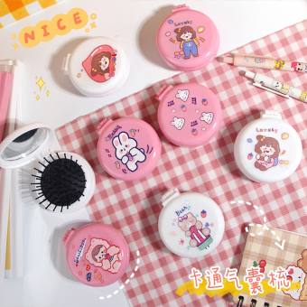 Gương Kèm Lược 2 In 1 - Gương Tròn Cầm Tay mini Hoạt Hình Dễ Thương HOTTREND HALA0033