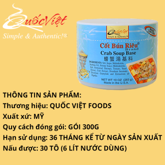 Gia vị nấu bún riêu chuẩn vị Cốt Quốc Việt 300g [Quốc Việt Foods, USA]