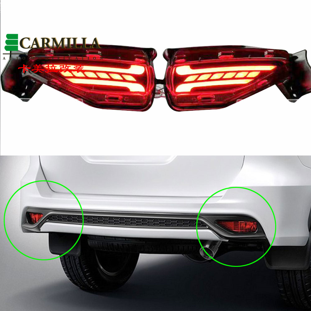  Đèn LED Phản Xạ Cho Toyota Fortuner SW4 2015 2016-2020 Đèn Cản Sau Đèn Sương Mù Đèn Phanh Phụ Kiện Tín Hiệu Rẽ 