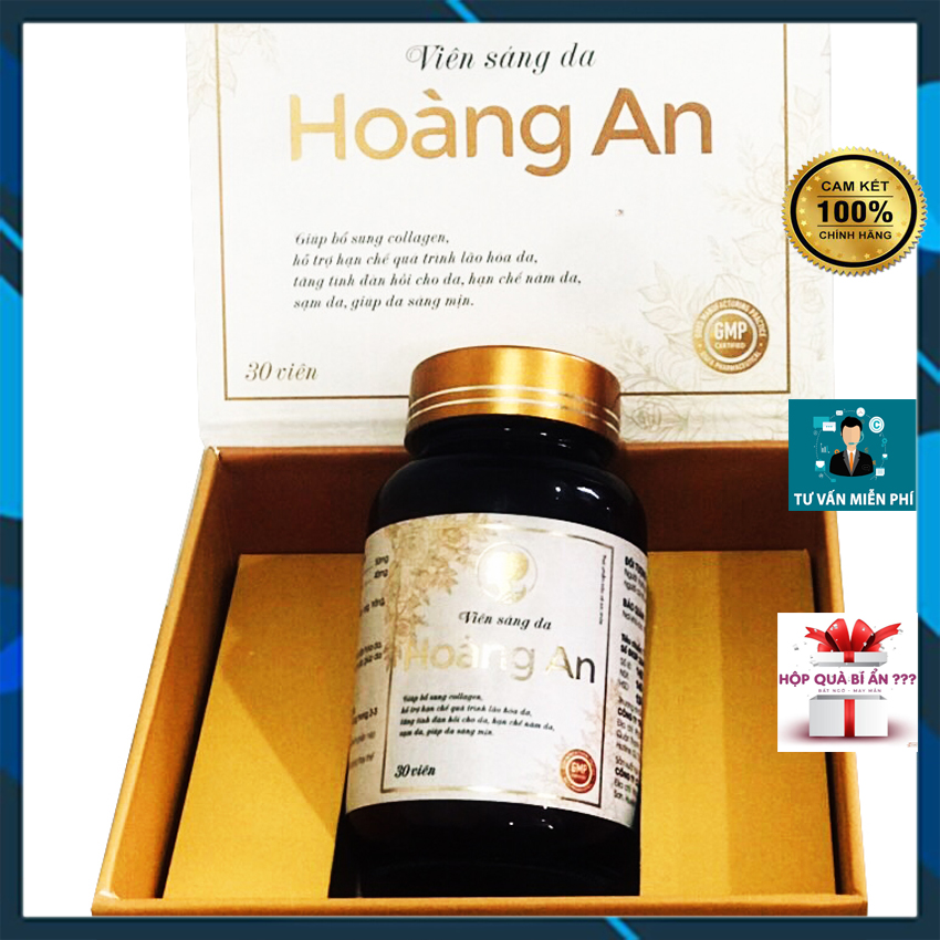 [Trắng đẹp tự nhiên] Viên uống sáng da Hoàng An Mới giúp bổ xung collagen hạn chế quá trình lão hóa,giảm nám da,sạm da giúp da sáng mịn và tóc chắc khỏe