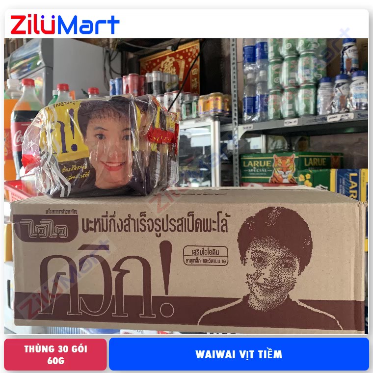 Mì Thái Lan Waiwai vị vịt tiềm (thùng 30 gói) loại 60g
