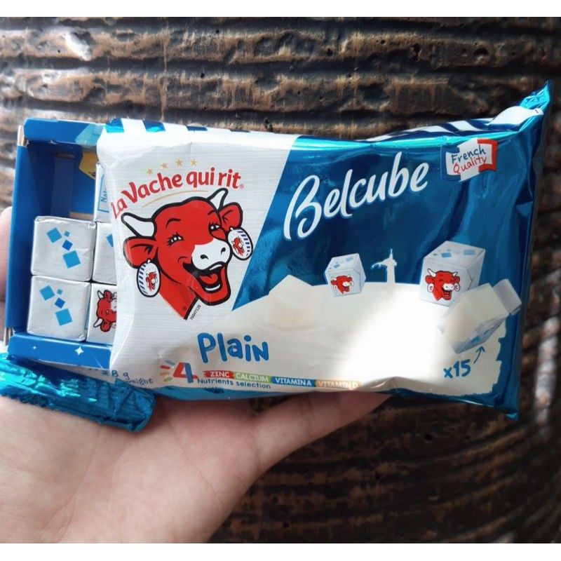 Phô mai vuông belcube con bò cười vị sữa vĩ 15 viên 120g