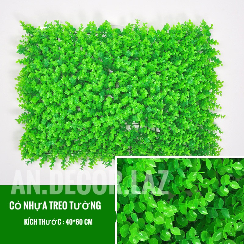 Thảm cỏ tai chuột nhựa pvc trang trí, thảm cỏ nhân tạo treo tường KT40x60cm