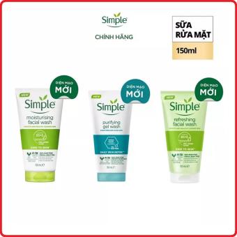 Sữa rửa mặt Simple giúp da sạch thoáng & không chứa xà phòng 150ml