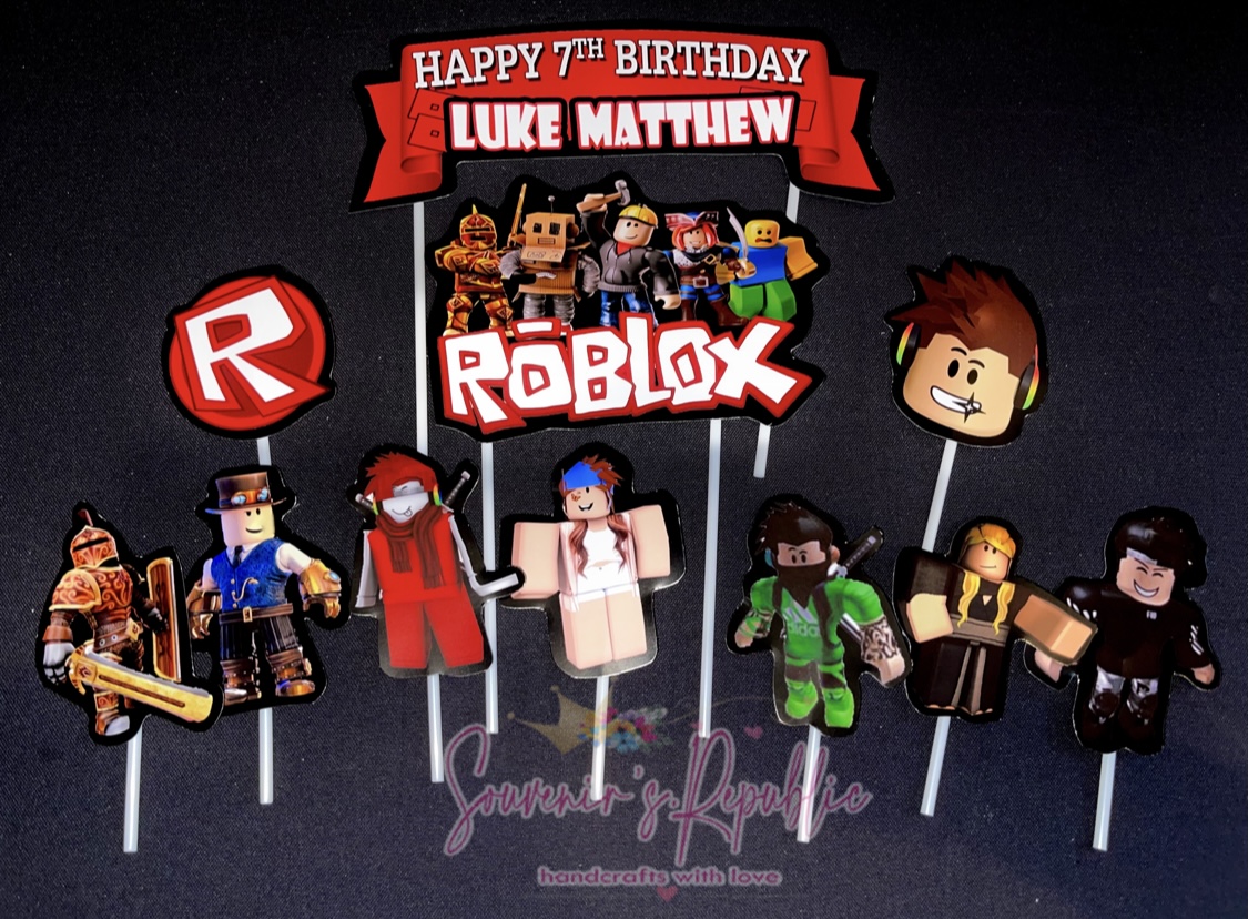 Roblox Personalized Cake Topper Set