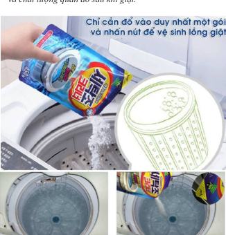 Combo 2 gói bột tẩy vệ sinh lồng máy giặt 450gram