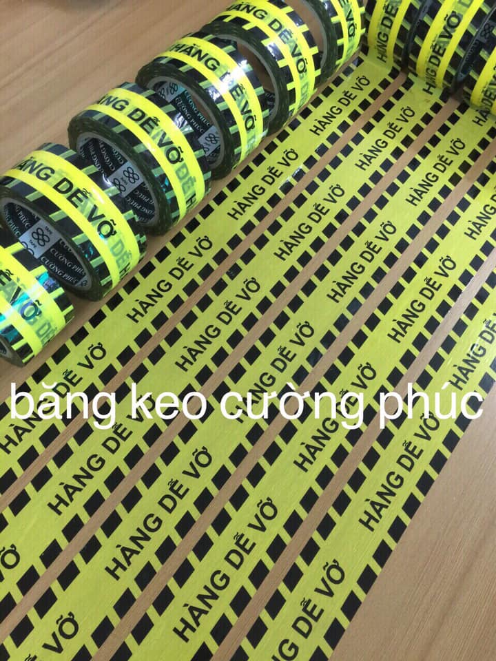 Băng keo in chữ "hàng dễ vỡ"