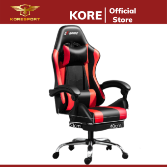 Ghế ngồi chơi game bọc da cao cấp dành cho game thủ, ghế gaming hỗ trợ để chân, ghế xoay ngồi làm việc