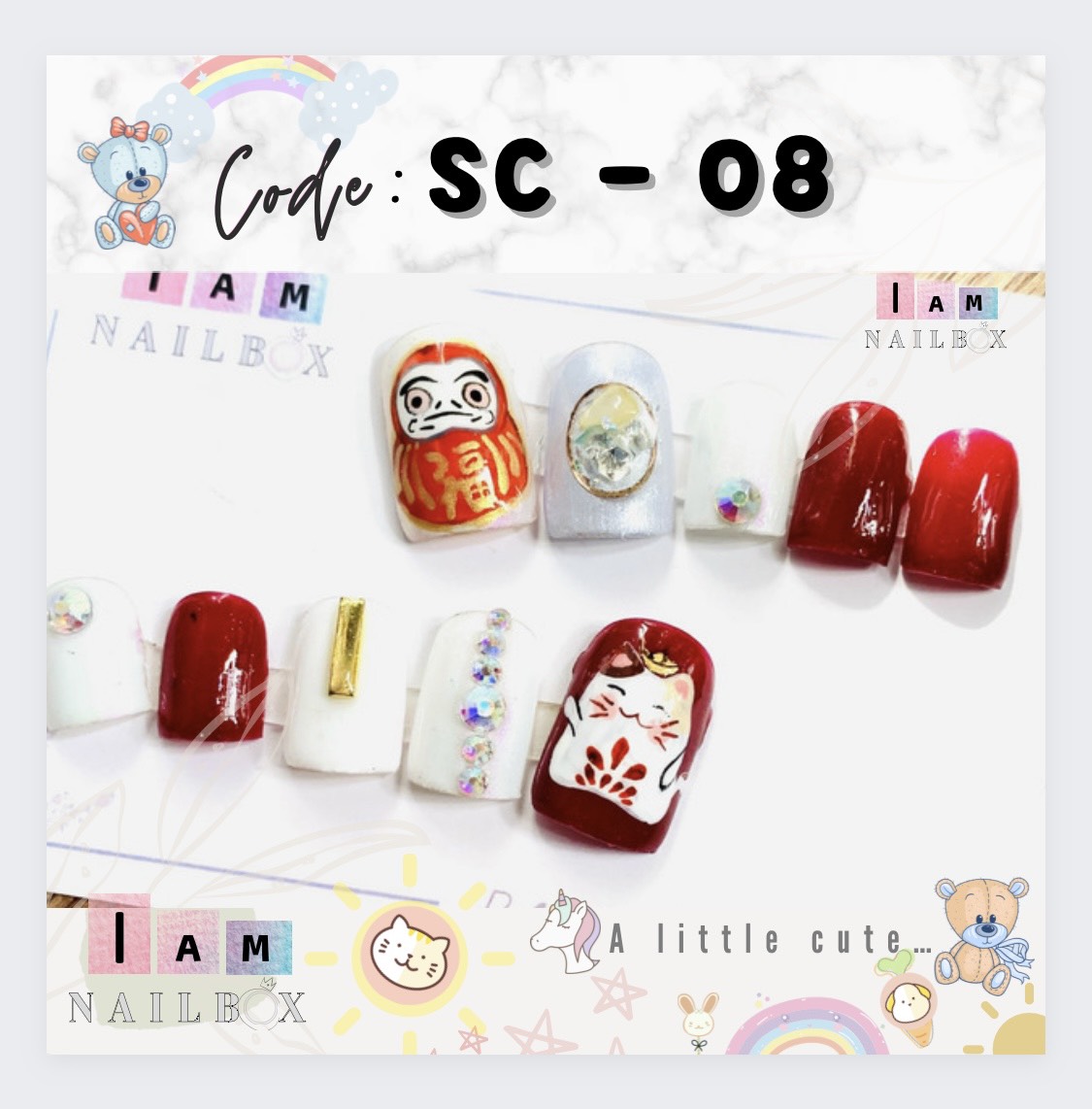 Nailbox thiết kế Mèo Thần Tài siêu cute
